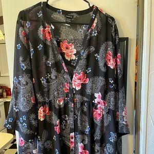 Black and Floral Torrid Blouse